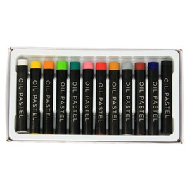 Bright Ideas Regular Oil Pastels - 12 Pack of Assorted Colours Oil Pastels Crayons - Intense Bright Colours - Perfect Oil Pastels for Kids, Artists and Students