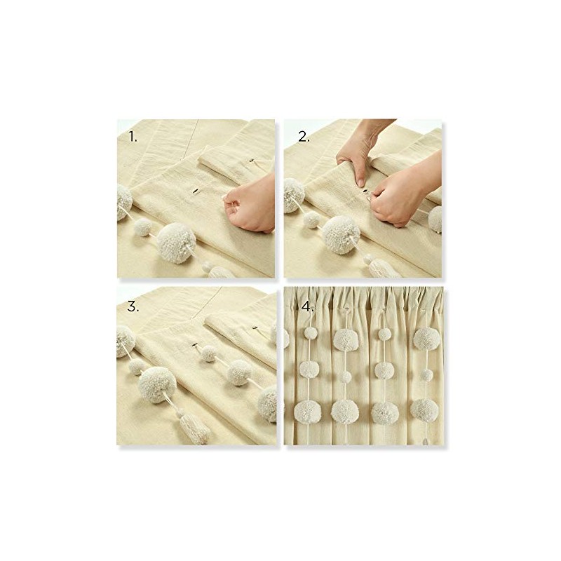 Lush Decor - Cortina de Ventana con Pompones Bohemios (Panel