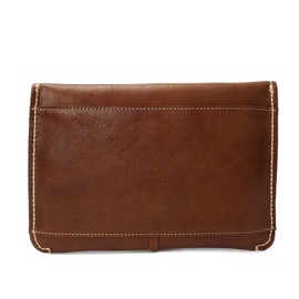 House of Luggage Womens Leather Clutch Bag Small A5 Size Portfolio Organiser Case HLG050 Tan