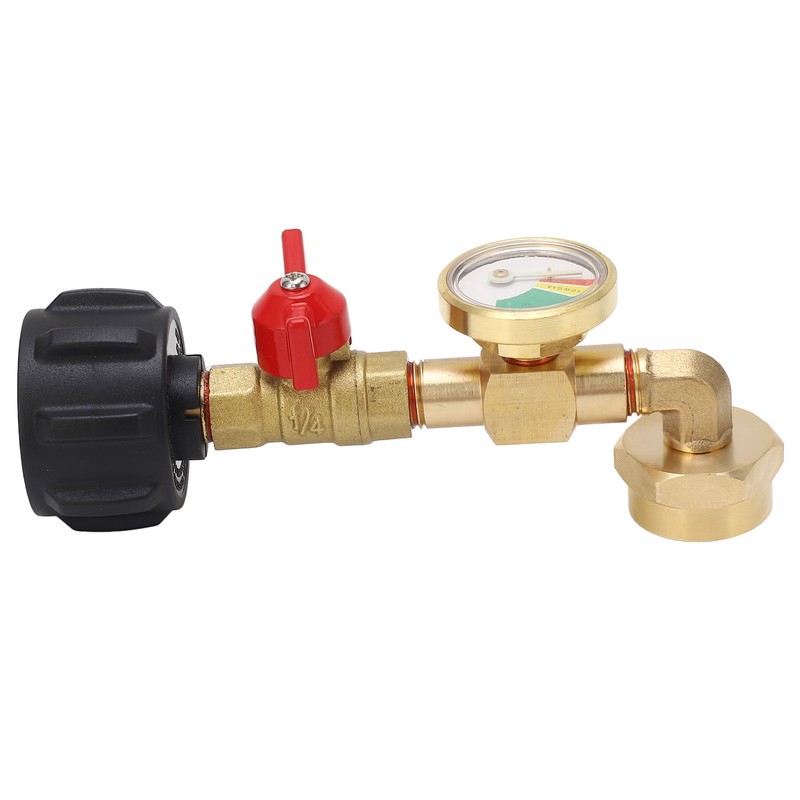Propane Refill Adapter with Pressure Gauge and On Off Control