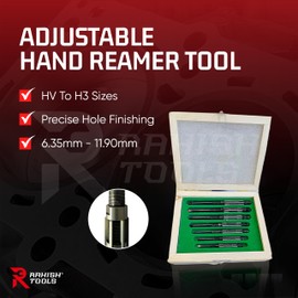 Rahish Tools Adjustable Hand Reamer Tool HV to H3 Sizes - 1/4" to 15/32” Reaming Tool for Precise Hole Finishing with Carbon Steel Blades - Hand Tools Reamers for Metal & Wood - 6.35mm - 11.90mm