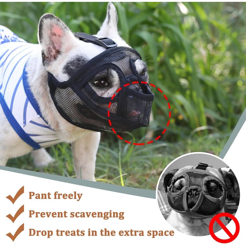 Mayerzon Short Snout Dog Muzzle for French Bulldog with Full