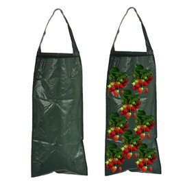 Jyinelx 2 Pcs Hanging Planter Grow Bags, Flower Pouches Hanging Bags, Strawberry Grow Bag, Suitable for Strawberry Planting, Flower Planting and Tomato Planting,(8 Holes)