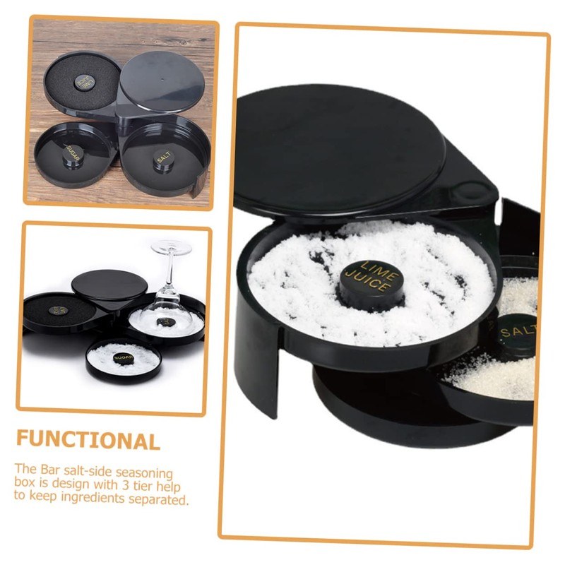 iplusmile Bar Salt Box Salt Rim Box Home Bar Seasoning