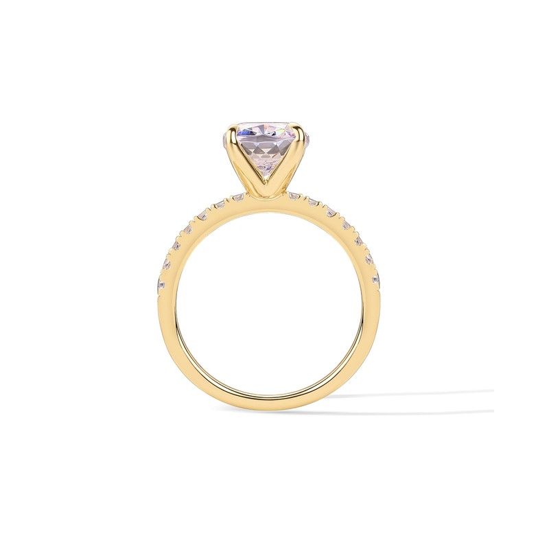 PAVOI 14K Yellow Gold Plated 3 CT Cushion Cut Engagement