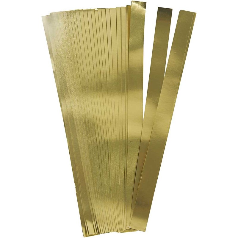 Paper Star Strips, W: 15 mm, D: 6,5 mm, gold,