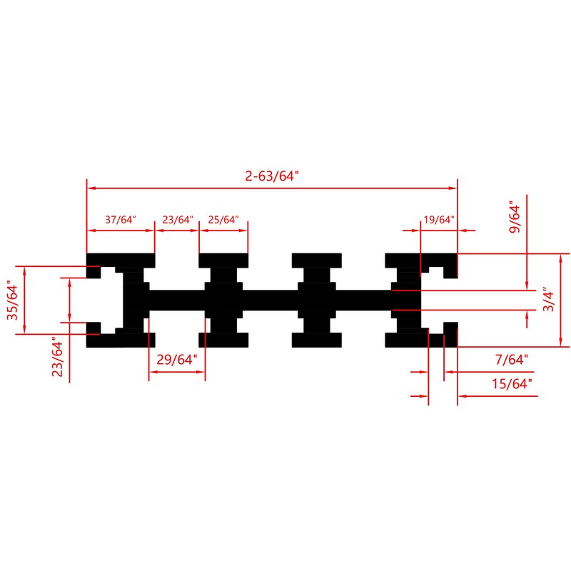 Bikykose Aluminum 1pk 36" Multi T-Track Fence for Woodworking, Anodized