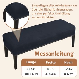 Lollanda Universal Bench for Dining Room Bench, Stretch Dining Bench Cover, Elastic Stretch Cover for Hotel, Banquet, Restaurant, Living Room, Bedroom (Tibetan Blue)