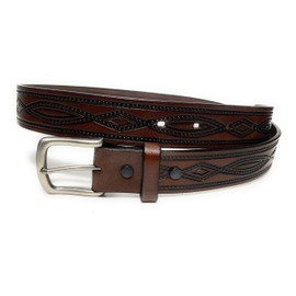 EL CHARRO Mens Genuine Leather Casual Work Belt 1 1/2" Wide Heavy Duty Western Style Belt (38, Brown)
