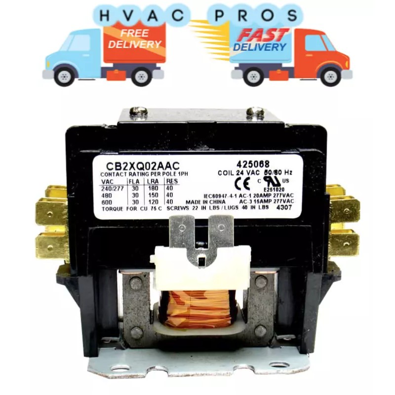 Rheem 3100-20Q552C Tyco Intertherm Miller Nordyne Replacement Contactor 2 Pole