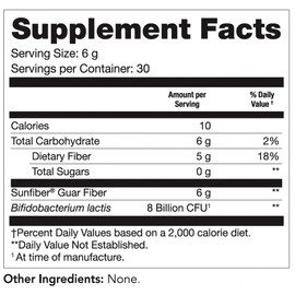 Tomorrow's Nutrition Sunfiber GI, Prebiotic Fiber & Probiotics, 5g Prebiotic Fiber & 8 Billion Probiotics Per Serving, Low FODMAP, 30-Day Supply, 30 Day