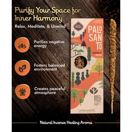 Sagrada Madre 4pcs Wildly Harvested Palo Santo Incense Sticks (Frankincense), 6.7” Long - Non-Toxic, Aromatic Incense Sticks (50 min Approx. Burning Time) to Heal & Calm Your Body and Environment