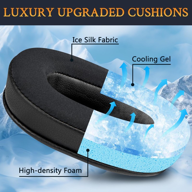 SOULWIT Cooling-Gel Earpads Replacement for BlueParrott B450/S450(450XT 450 XT) Noise
