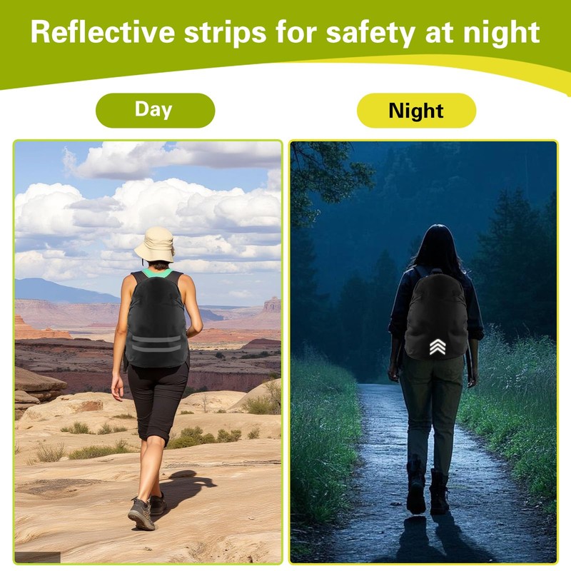 MOSTFUN 2 Pack Waterproof and Reflective Backpack Cover, High Visibility