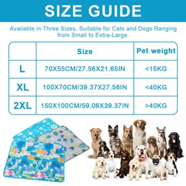 Cooling Mat for Dogs/Cats, 100 x 70 cm, Cooling Mat for Dogs, Cats, Self-Cooling Dog Mat, Self-Cooling Mat for Pets, Summer Cooling Pad for Indoors, Outdoors, Car, A, XL
