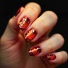 Thanksgiving Stick on Nail 24Pcs Maple Leaf Press on Nails