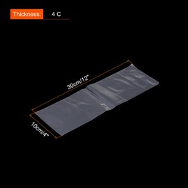 PATIKIL 100 Pcs Clear Flat Open Plastic Poly Bags 4x12 Inch 1.6 Mil Packaging Bags for Food, Home, Collectibles Storage, Proving Bread, Dough