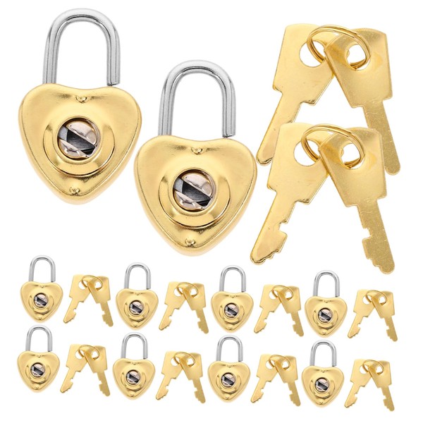 Gatuida 1set Mini Heart Shaped Padlock Cute Decorative Locks with