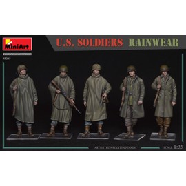 Mini Art 35245 1:35 Figure US Soldiers with Rain Lining (5) Faithful Replica, Model Building, Plastic Kit, Crafts, Hobby, Gluing, Model Kit, Assembly, Unpainted