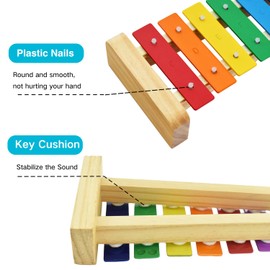MUSICUBE Xylophone for Kids Wooden Xylophone with Mallets Orff Music Instrument for Educational Preschool Learning Baby Percussion Kit Professional Tuning Gift Choice for Children