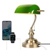 JCPYIUL Green Bankers Lamp with Pull Switch, Retro Desk Lamp