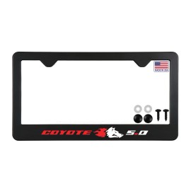 Ghost License Plate Frames Mustang GT License Plate Fram Black Metal Racing Coyote with Screws and Caps