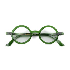 LONDON MOLE Eyewear | Moley Reading Glasses | Round Glasses | Cool Readers | Stylish Reading Glasses | Men's Women's Unisex | Spring Hinges | Transparent Green | + 1.0 magnification