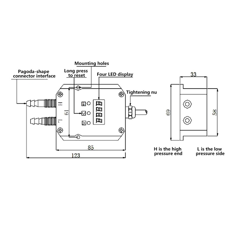 LCD Intelligent Digital Pressure Transmitter Tester DC 24V 4-20mA Medium