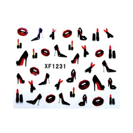 Heart Arrow of Love Lips Bear Valentine Day Water Transfer Nail Sticker X1231 Nail Wraps Art Stickers Manicure Supplies for Women for Home Nails Full Long Lasting Easy Apply and Remove