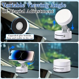 Kingdder Vacuum Magnetic Suction Phone Holder Updated 360° Rotatable and Foldable Magnetic Phone Mount Stand for Car, Gym(Drip Glue,White)