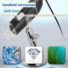 USB Microscope,1600X Digital Electron Microscope,USB Video Camera 2MP 1600x1200 with 8 LED,Support for Windows 2000/XP, Vista, 7/8/10