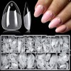 LoveOurHome 600 Uñas Postizas Cortas Almendradas, Uñas Postizas Transparentes De