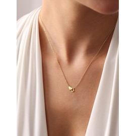 ChicSilver Women's Letter Necklace with Heart Pendant Copper Chain for Girls, Small Heart Chain with Letter Pendant for Women, Initials A-Z Chain Pendant, Fashion Jewellery for Mother, Girlfriend