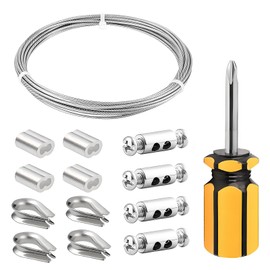 Waves of the Gusset, Stainless Steel Wire Rope, Stainless Wire, Diameter 0.8 inches (2.0 mm), Length 32.8 ft (10 m), 7 x 7 Structure, Vinyl Coated, 8 Letter Type Aluminum Sleeves, 4 Pieces, Wire Rope,