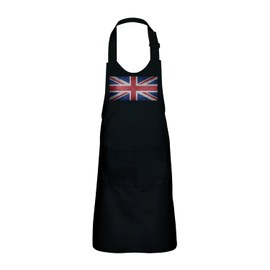 Kinderschürze 2 Taschen Küche Schwarz Flagge Vereinigtes Königreich UK Fußball Sport Nationalmannschaft - Top Qualität