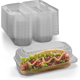 MT Products Plastic Hot Dog Container with Lid 6.5" x 2.75" x 2.6" - Count Per Pack: Pack of 480