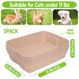 LAPEQQIOJEJ 5 Pack Disposable Cat Litter Box, Eco Friendly 100% Recycled Paper