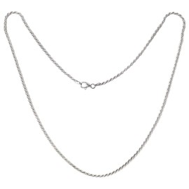Inmaculada Romero IR Sterling 925m Silver Chain 50cm Cord Solid 2mm Wide Smooth Clasp, Sterling Silver