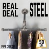 PIPE DECOR Black Steel Wall-Mounted Tee-Style Clothing Rack Kit, DIY