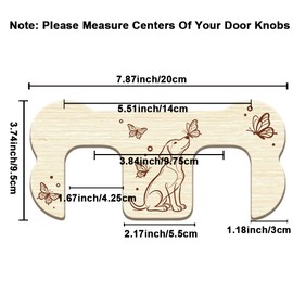 PRESSINART French Door Dog Lock 7.9 x 3.7 x 0.2 Inch Wooden Double Door Lock Dog Butterfly Pattern Pywood Pet Safety Gate Accessory for Home Indoor Kitchens Wardrobes Bedrooms Bathroom Keep Pet Out