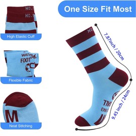 Nfpggs Novelty Socks For Women Men, Gifts For Football Lovers, Funny Birthday Gift For Dad, Mum, Grandpa, Husband, Mother‘s Day, Father’s Day (Claret-Blue)