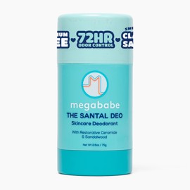 Megababe Skincare Deodorant - The Santal Deo with 72 hour Odor Protection | Restorative Ceramide & Sandalwood | Aluminum-Free, All Natural | 2.6 oz