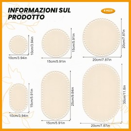 Pavimento in legno per cestino all'uncinetto, 10/15/20/25/30 cm, pavimento all'uncinetto, pavimenti in legno per uncinetto per cesti all'uncinetto, 6 pezzi