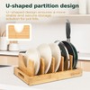 Wisreach Bamboo Pot Lid Organizer, Adjustable Kitchen Organizer for Cabinet,