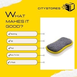 Citystores® EC Washing Up Pad Reusable Dual-Sided Sponge Scrubber Eco-Friendly, Non-Scratch, Long-Lasting Kitchen Cleaning Pad