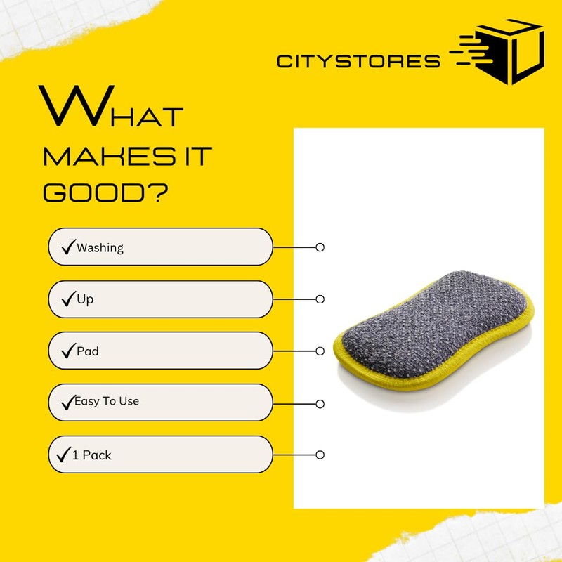 Citystores® EC Washing Up Pad Reusable Dual-Sided Sponge Scrubber Eco-Friendly,