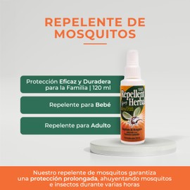 VIDA HERBAL | Repelente de Mosquitos | Repelente de Mosquitos para Bebe y Adultos - Perfecto para Camping y Uso Diario | Anti Mosquitos Protección Eficaz y Duradera para la Familia | 120 ml