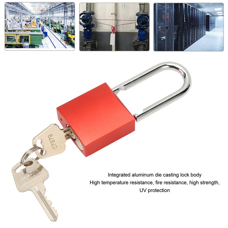 Safety Padlock Industrial Aluminum Steel Lock Beam Anodized Isolation Lockout