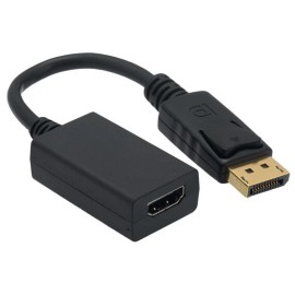 Cable Leader 6.5" Displayport Male to HDMI Female Adapter Cable with Latches