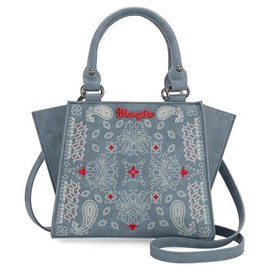 Wrangler Small Crossbody Purse, Boutique Paisley Designer Tote Bag for Women - Color: Paisley-jean,Jean